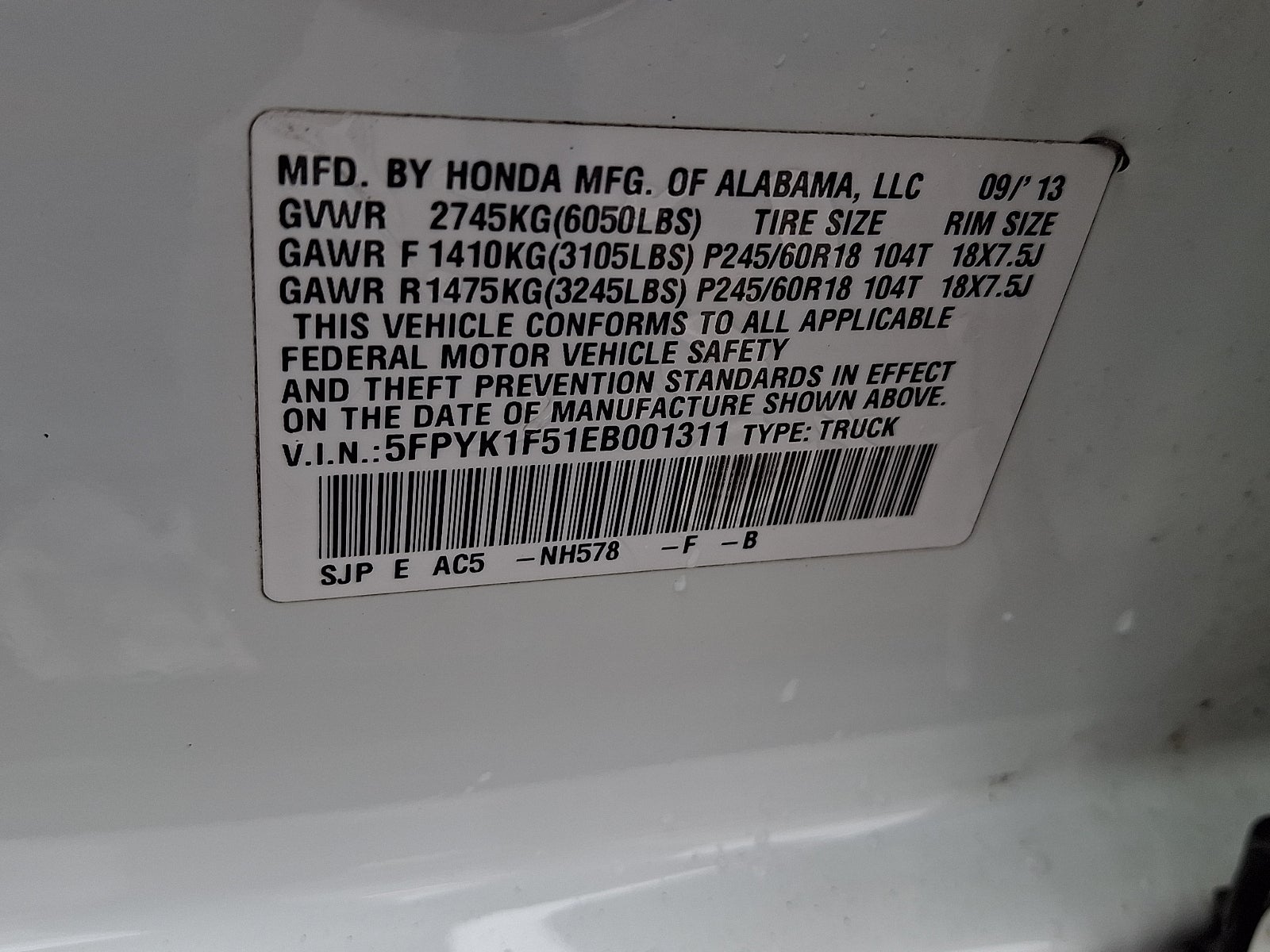 2014 Honda Ridgeline RTL